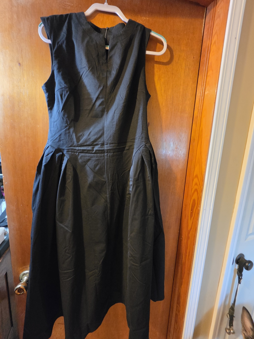 Viral Tiktok Black Sleeveless Fit-and-Flare Dress